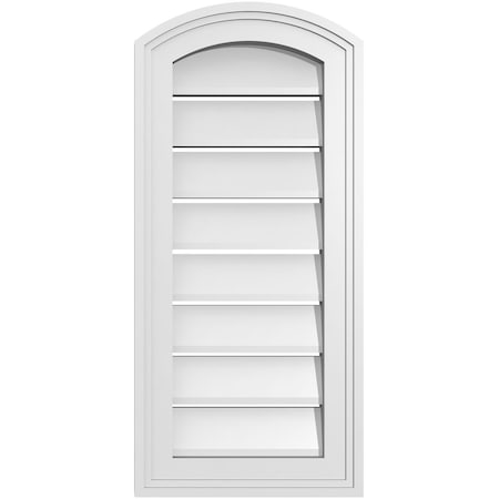 Ekena Millwork Arch Top Surface Mount PVC Gable Vent: Non-Functional, w/2"W x 1-1/2"P Brickmould Frame, 12"W x 24"H GVPAR12X2402SN